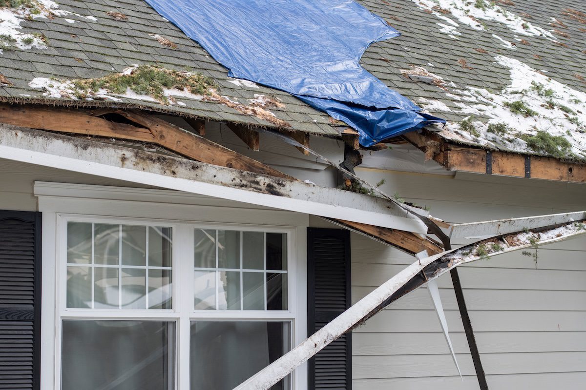 storm damage roof