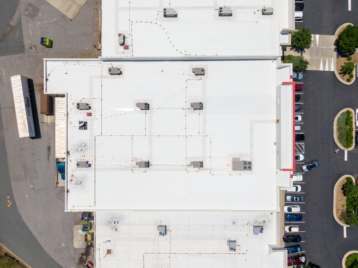 commercial roof from top