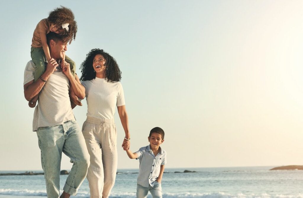 family on the beach north carolina