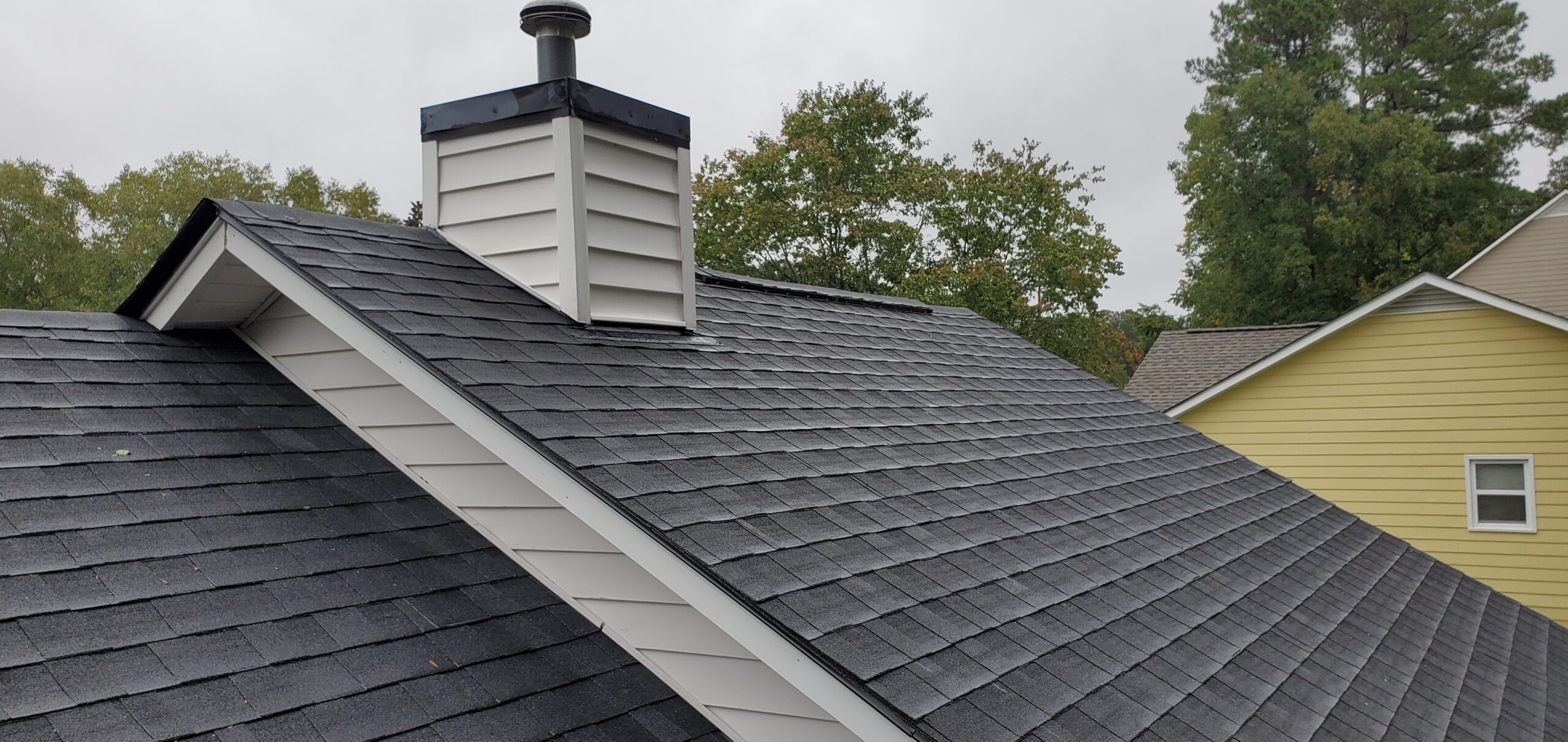 New roof on a white house