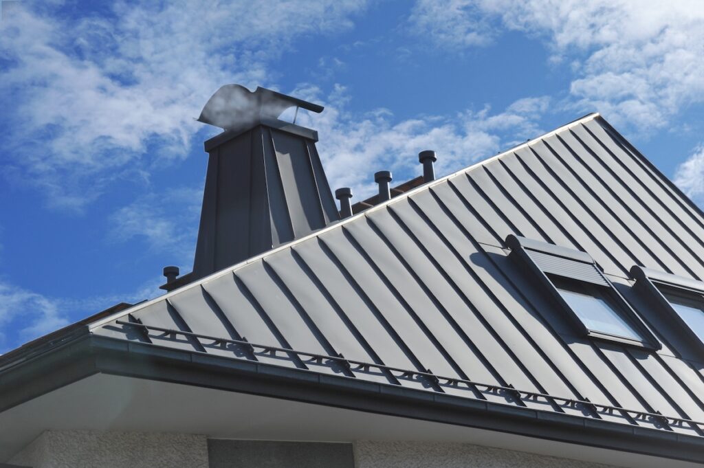 a metal roof slope