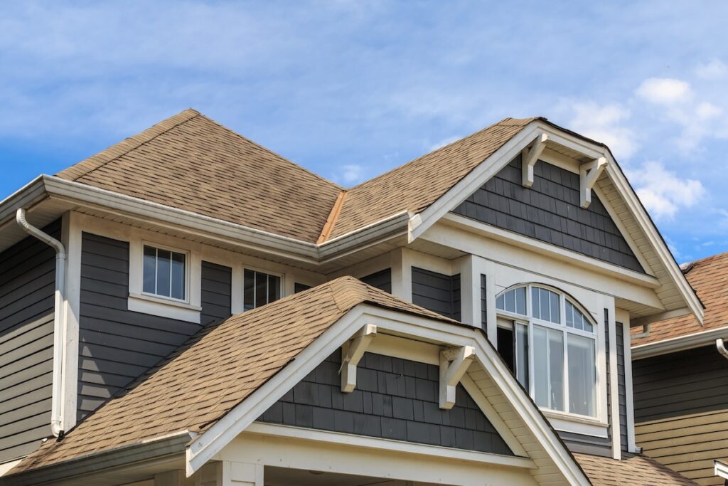 roofing protection Architectural details of new houses in North America.