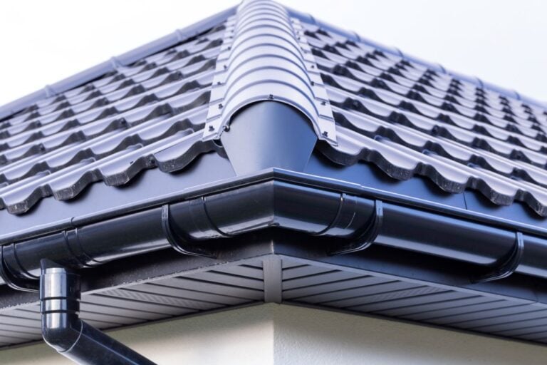 metal positive drainage system metal modern grey roof