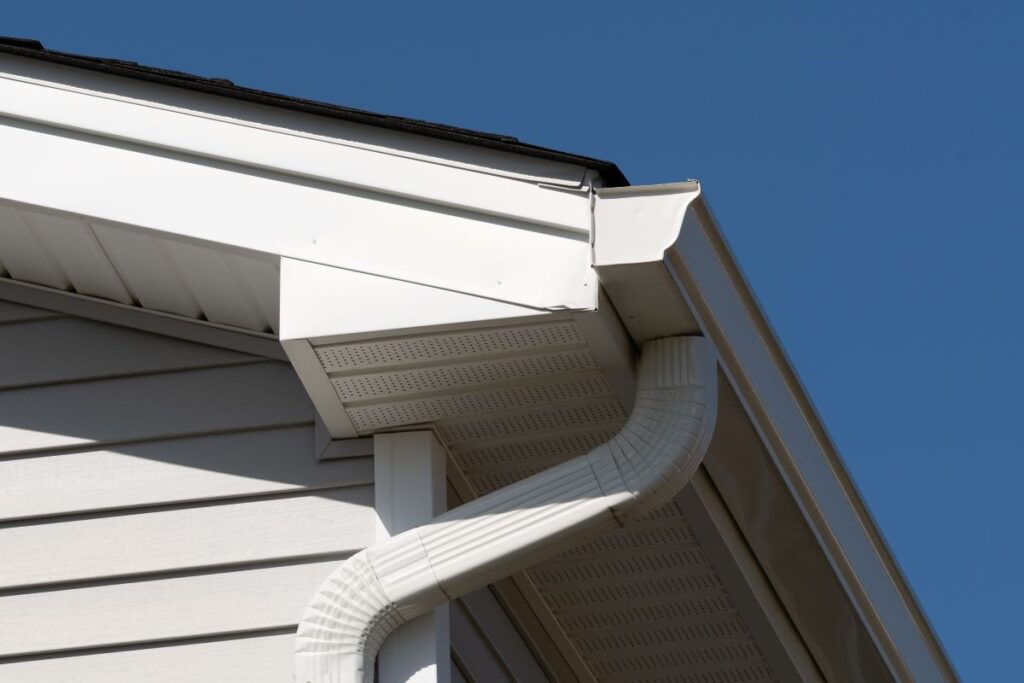 rake board vs fascia colonial white house with gutter guard system