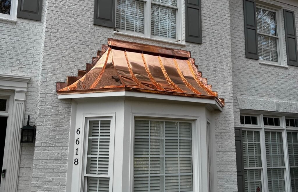 close-up of copper roof