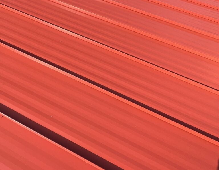 close-up of a metal roof