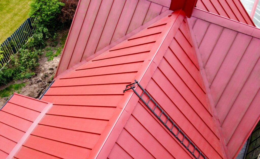 red metal sheet roof