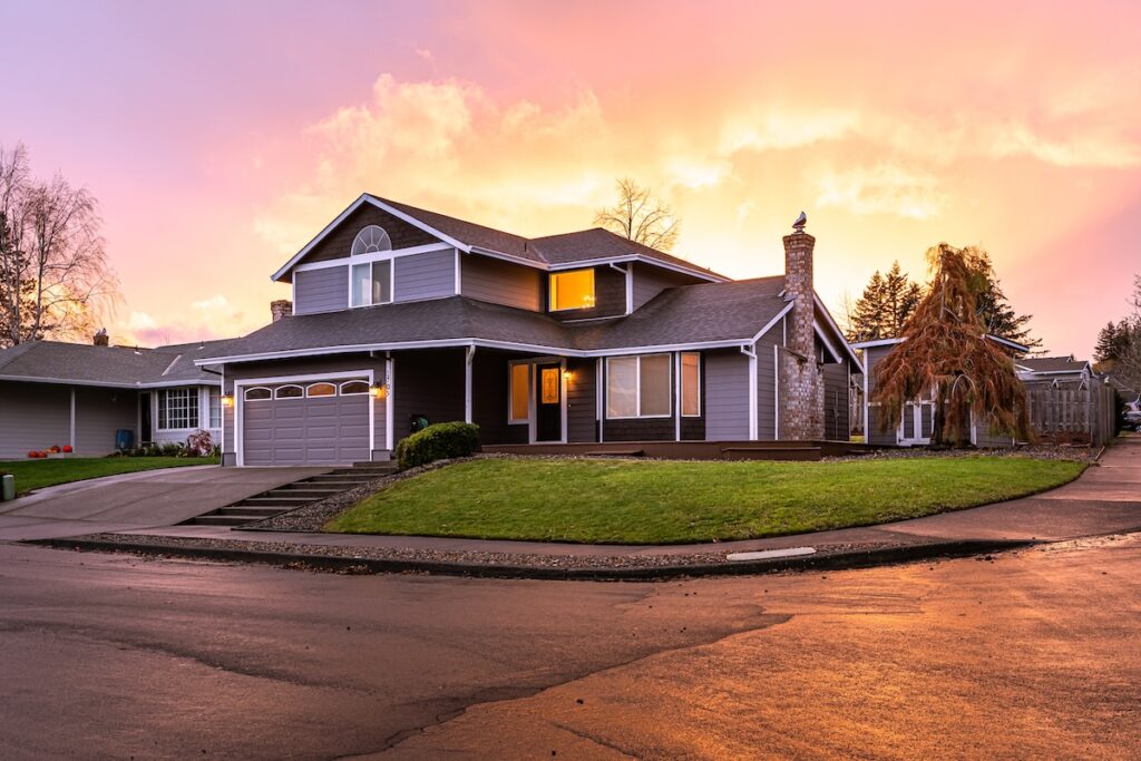 sunset in the city modern home
