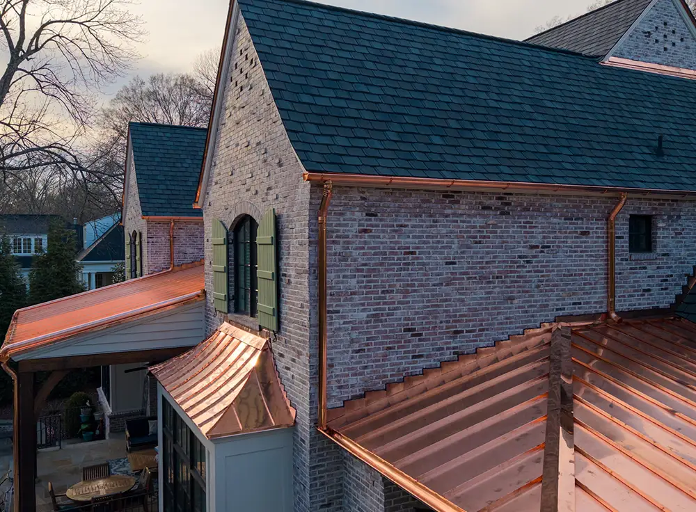Custom copper flashing with CertainTeed designer shingles